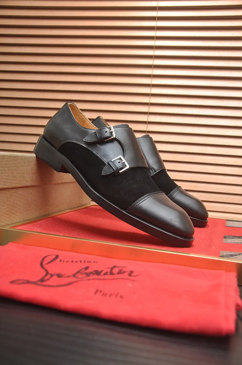 Men's shoes 💰620💶 [Chrstian Loubotin] Red-soled shoes 💋Original mold opening, the highest version on the market, purely handmade ➕Imported cowhide uppers, first-layer water-dyed cowhide lining! Original EU high-gloss outsole. 38 to 45 (45 customized)